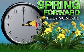 March 13 begins Daylight Savings Time